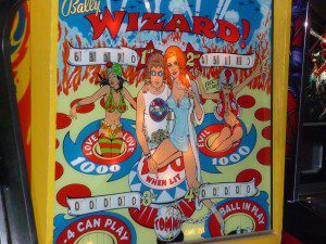 Lyon's Classic Pinball Wizard! (1975, Bally) 5 balls for 25 cents. Photo by H.M. Kerr-Schlaefer