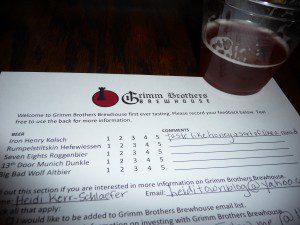 Grimm Brothers Brewhouse Grimm Brothers Brewhouse beer tasting at Pourhouse Bar & Grill in Loveland, Colorado. Photo by H.M. Kerr-Schlaefer