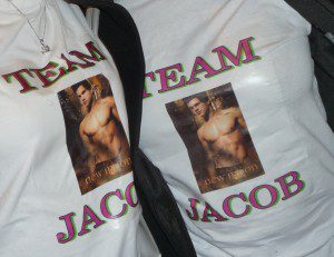 Team Jacob It was easy to tell what team people were on. I'm holding out for the "Team Off-Bella" t-shirt. Photo by H.M. Kerr-Schlaefer