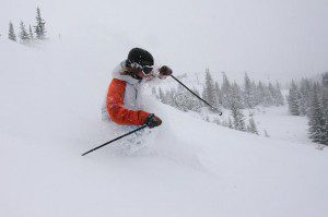 Photo courtesy Breckenridge Resort. Downhill skier in powder. Photo courtesy Breckenridge Resort. Downhill skier in powder.