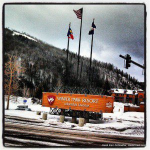 winter park colorado resort skiing dog heiditown sledding pizza town sign ski travel mayor feb