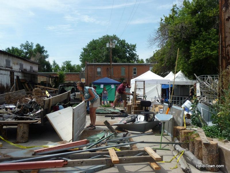 artists going through the junk pile at The Sculpture Games in 2012. HeidiTown.com artists going through the junk pile at The Sculpture Games in 2012. HeidiTown.com