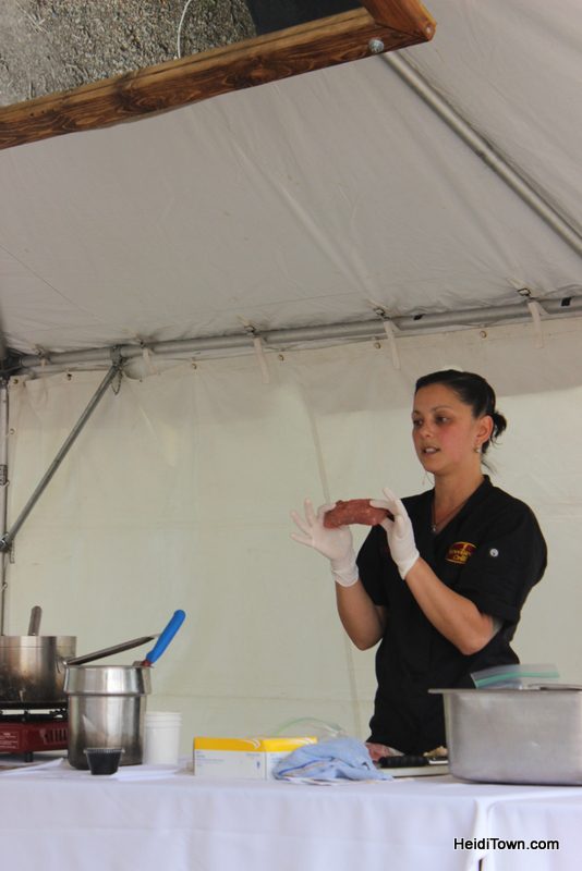Chef Fawn of Sweetwater Grill displays the steak she will use during her culinary demonstration at Steamboat All Arts Festival 2013. Chef Fawn of Sweetwater Grill displays the steak she will use during her culinary demonstration at Steamboat All Arts Festival 2013.