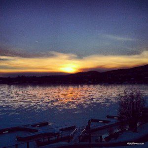 A wintery sunset over Grand Lake in Grand Lake, Colorado. HeidiTown.com