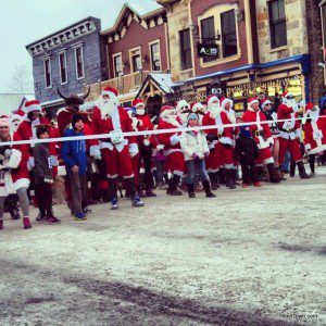 The starting line at the Race of the Santas a six block run for charity in Breckenridge, Colorado. HeidiTown.com The starting line at the Race of the Santas a six block run for charity in Breckenridge, Colorado. HeidiTown.com