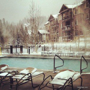 The pool at Grand Timber Lodge, Grand Lodge at Peak 7 in Breckenridge, Colorado. HeidiTown.com
