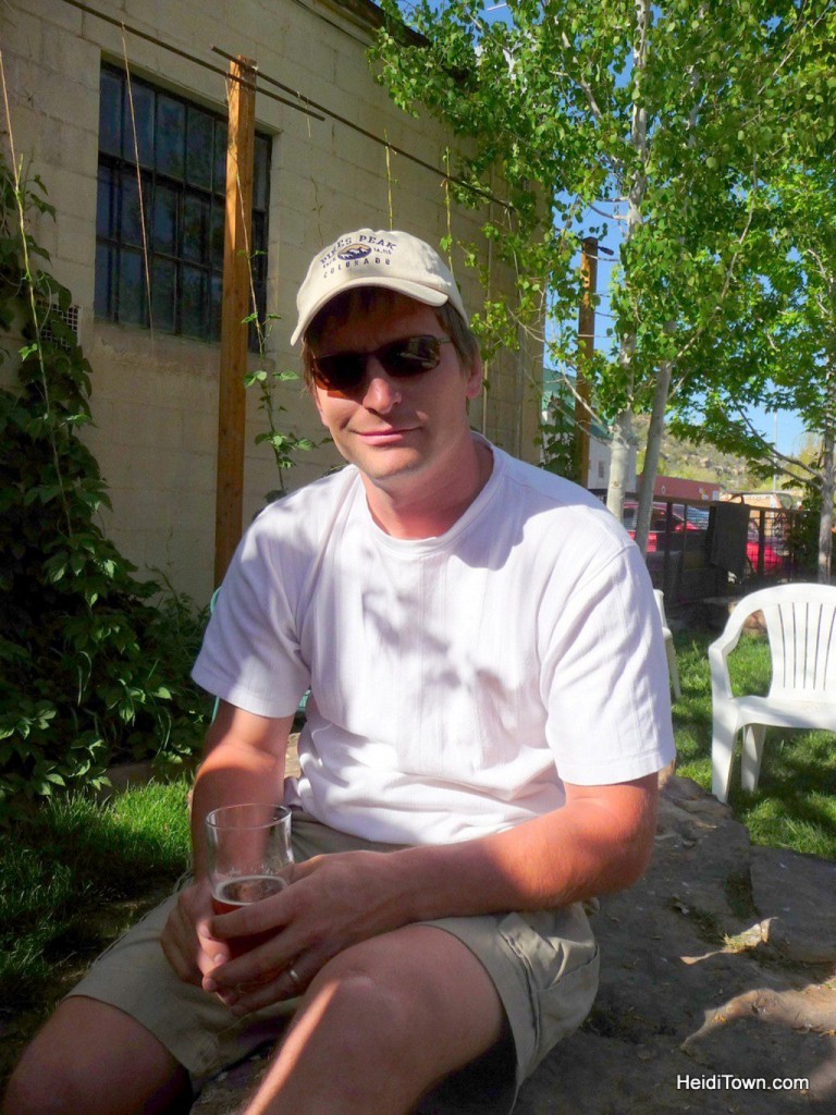 Ryan enjoying a beer at Dolores River Brewing after a day of exploring Mesa Verde. HeidiTown.com