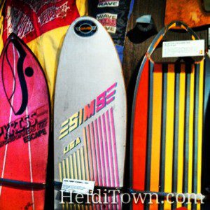 80s snowboards at the Colorado ski & snowboard museum in Vail, Colorado. HeidiTown.com