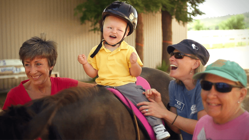 Hippotherapy at Hearts & Horses therapeutic riding center. HeidiTown.om