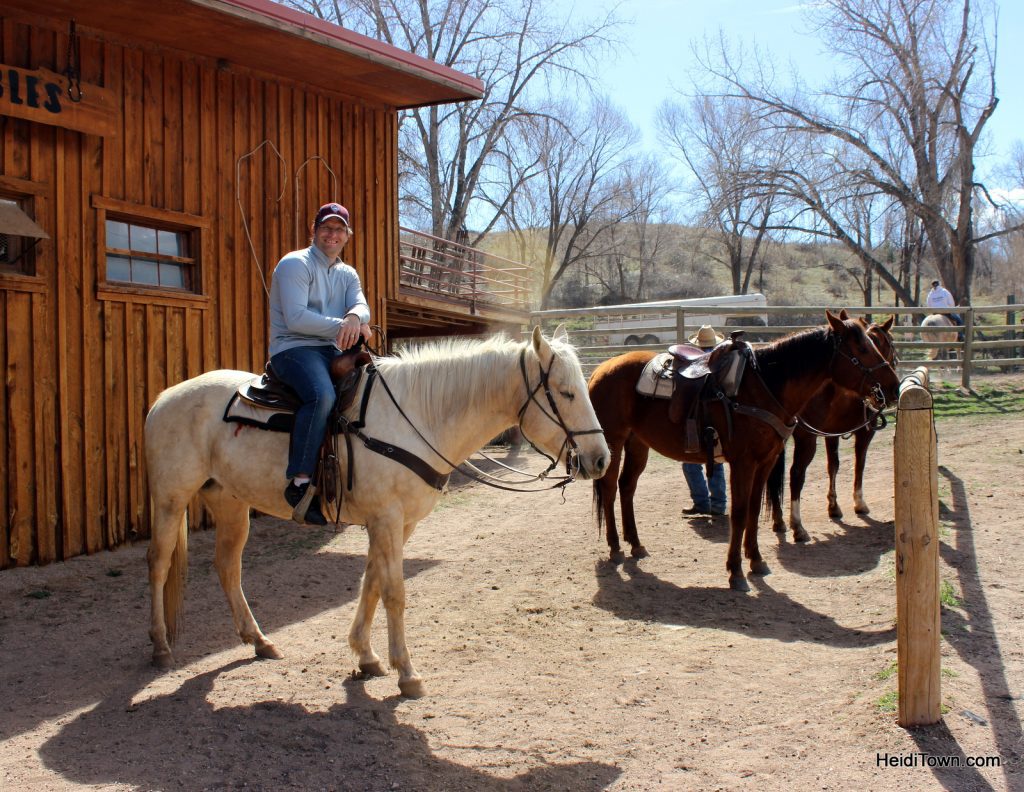 Ryan Schlaefer on Buckaroo at Sylvan Dale Guest Ranch. Playing cowgirl at Sylvan Dale Guest. HeidiTown.com