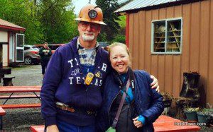Tour guide Ronny & Heidi Kerr-Schlaefer, Mayor of HeidiTown at the Bachelor-Syracuse Mine in ouray, Colorado. Photo by Heidi Pankow.