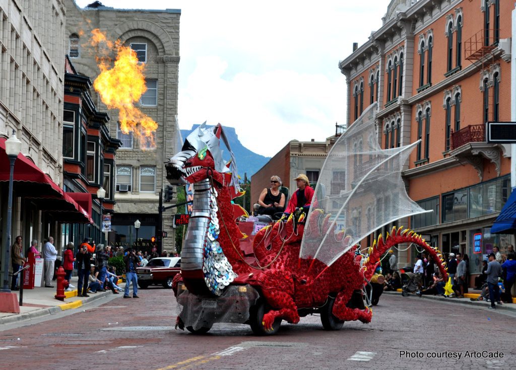 ArtoCade in Trinidad, Colorado. fire breathing dragon car