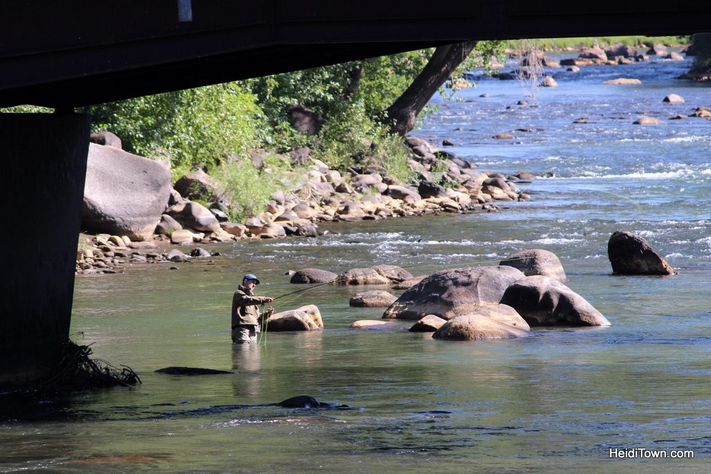 Man fishing on the Animas River in downtown Durango. Highlights from a weekend in Durango. HeidiTown.com