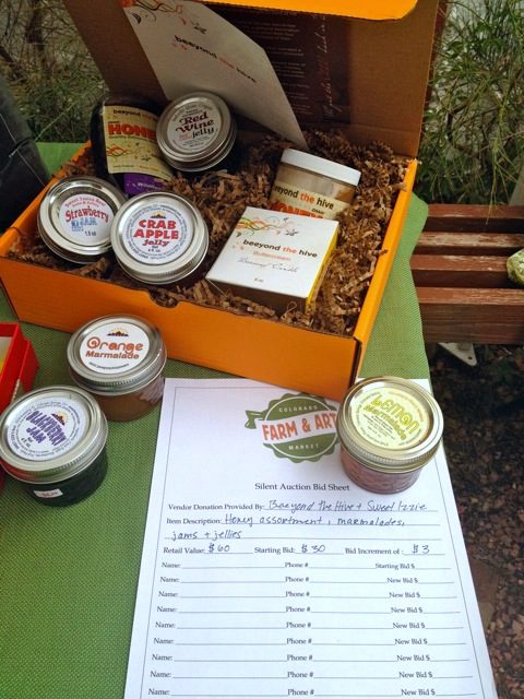 silent auction at the Colorado Farm & Art Market. HeidiTown.com