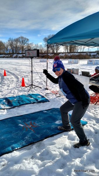 Ready to start the Rio Frio on Ice 5k in Alamosa, Colorado. HeidiTown.com