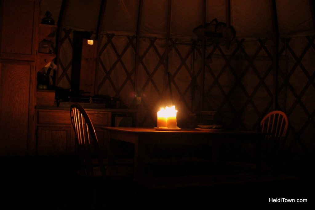 The yurt life is the life for me. Evening in the Sunset yurt by Never Summer Nordic. HeidiTown.com