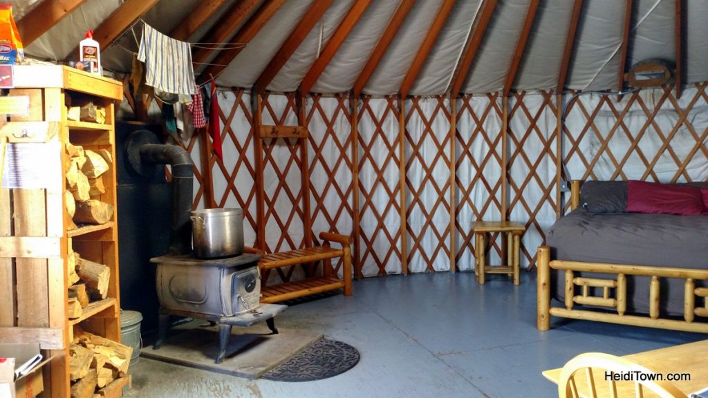The yurt life is the life for me. The inside of the Sunset Yurt near Cameron Pass, Colorado. HeidiTown.com
