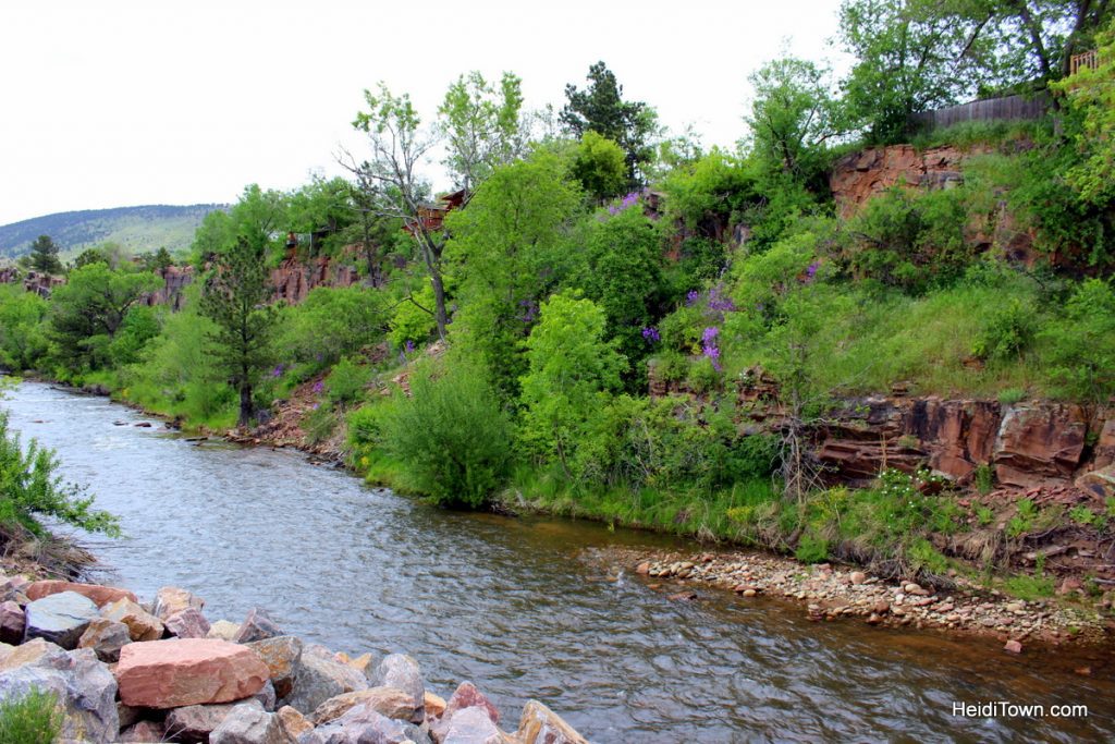 A stay at Colorado's only tiny home hotel. St. Vrain River shot. HeidiTown.com