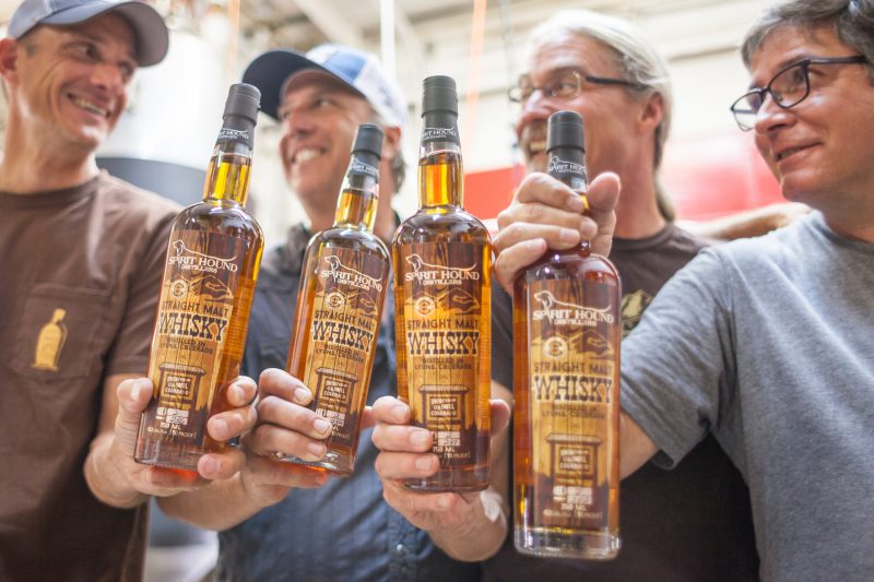 Whiskey, Lights, Pinball. Award winning whiskey at Spirit Hound Distillers. HeidiTown.com