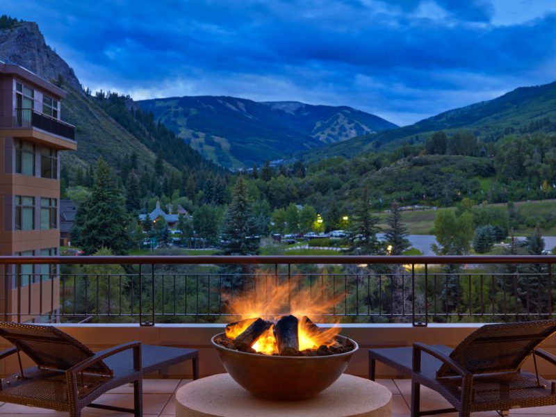 Where to Watch the Solar Eclipse in Colorado - Westin Beaver Creek summer fire pits, credit the hotel