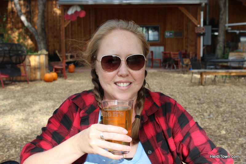 Heidi Kerr-Schlaefer enjoying a cider at Big B's. Photo by Ryan Schlaefer.