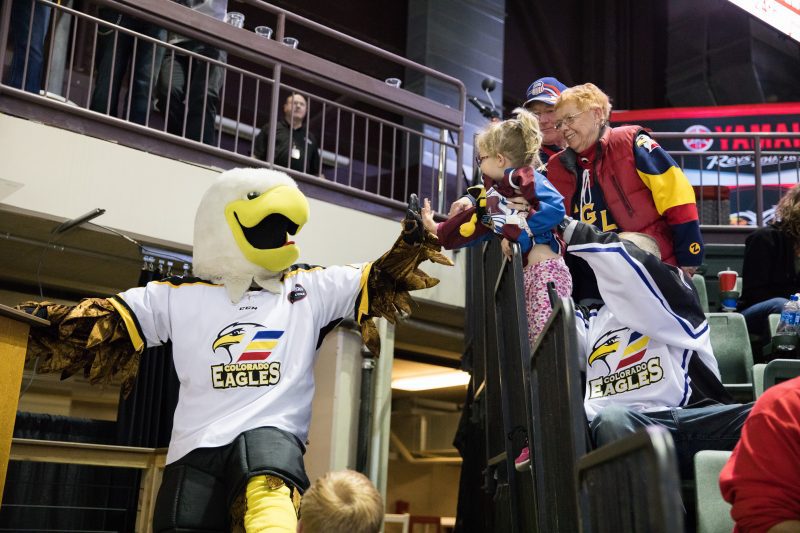 A Night Out With the Colorado Eagles, mascot, photo by Jordan Reyes