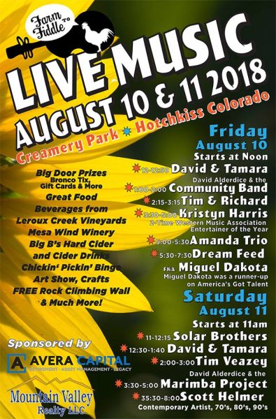 Farm to Fiddle 2018 poster