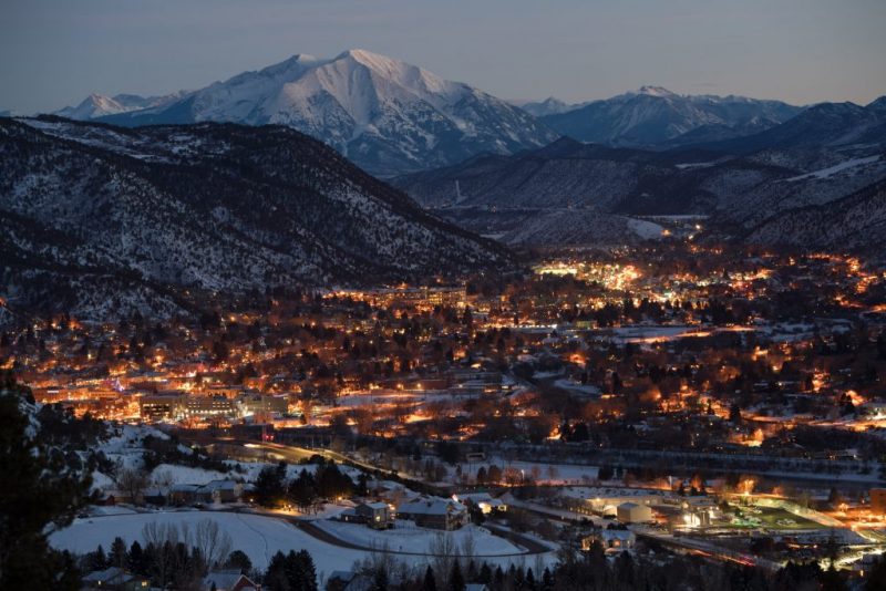 A Colorado Mountain Town for the Holidays. Scenic Glenwood Springs