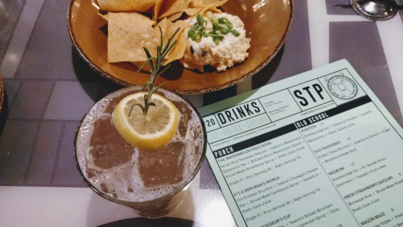 Bologna Sandwiches & Battleship at Punch Bowl Social in Stapleton. Cocktail, Photo by Heidi Kerr-Schlaefer