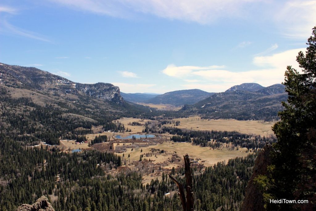 R is for Road Trip. Wolf Creek Pass Overlook. Looking towards Pagosa Springs. HeidiTown.com